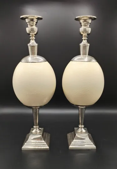 Pair of "Ostrich" candlesticks - Par de castiçais "Avestruz"